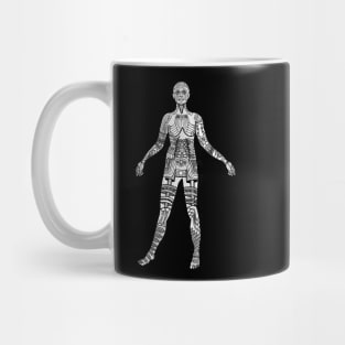 Abstract Cyborg - Robot With The Mandala Effect Mug